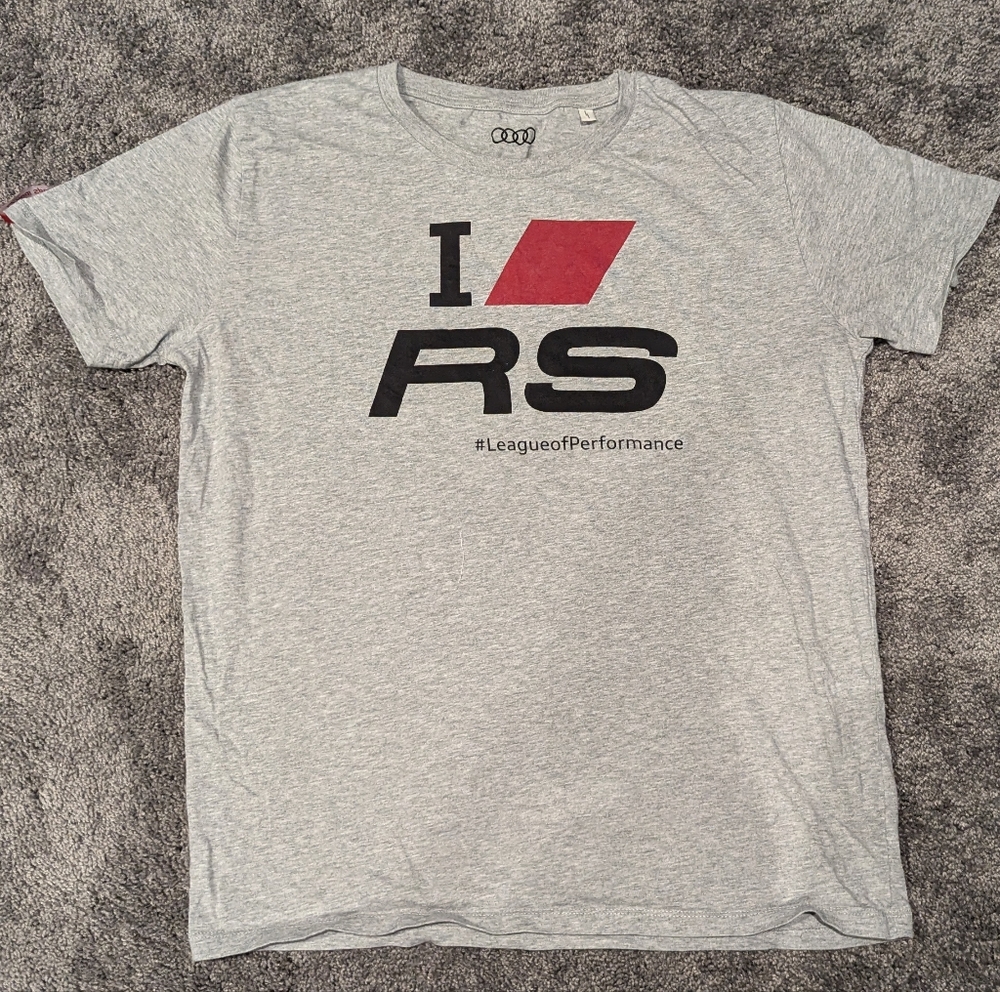 Men's Large Audi I Love RS Tshirt Audi Sport